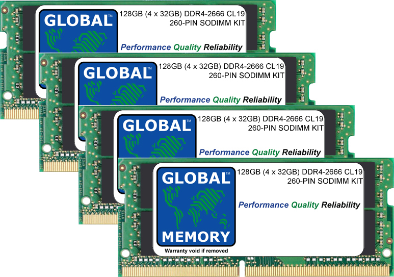128GB (4 x 32GB) DDR4 2666MHz PC4-21300 260-PIN SODIMM MEMORY RAM KIT FOR 27" RETINA 5K IMAC (2019/2020)